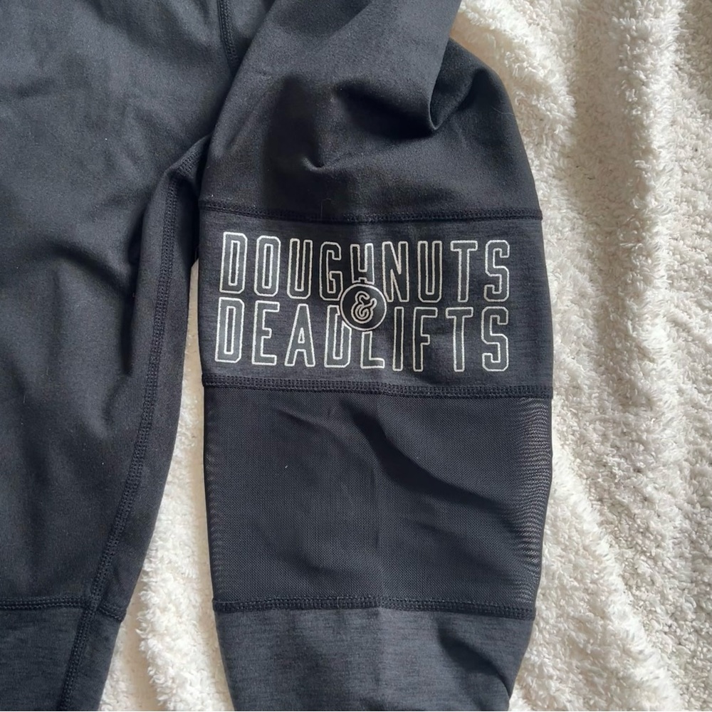Doughnuts & Deadlifts Women's Black Leggings - Picture 2 of 8